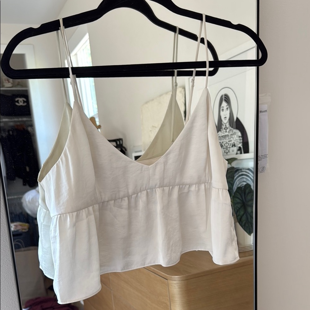 Wilfred Cream Sleeveless Crop Camisole Aritzia